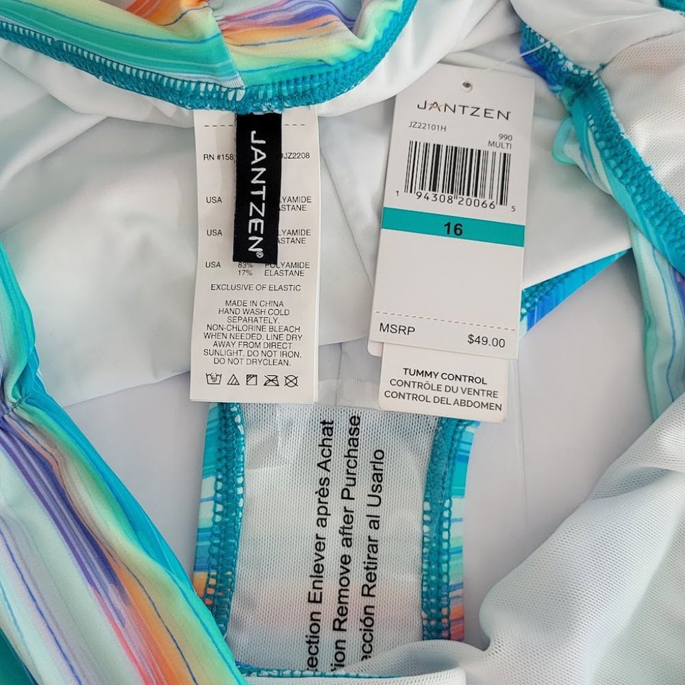 JANTZEN foldover hipster tummy control bottom swim Sz 16 NEW - Picture 5 of 5